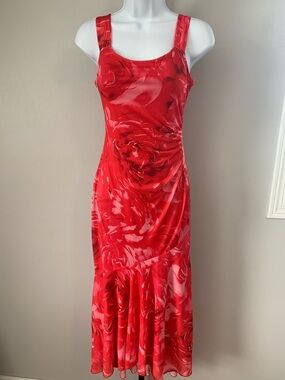 NIB Sebowel from Amazon Red Floral  Maxi Dress